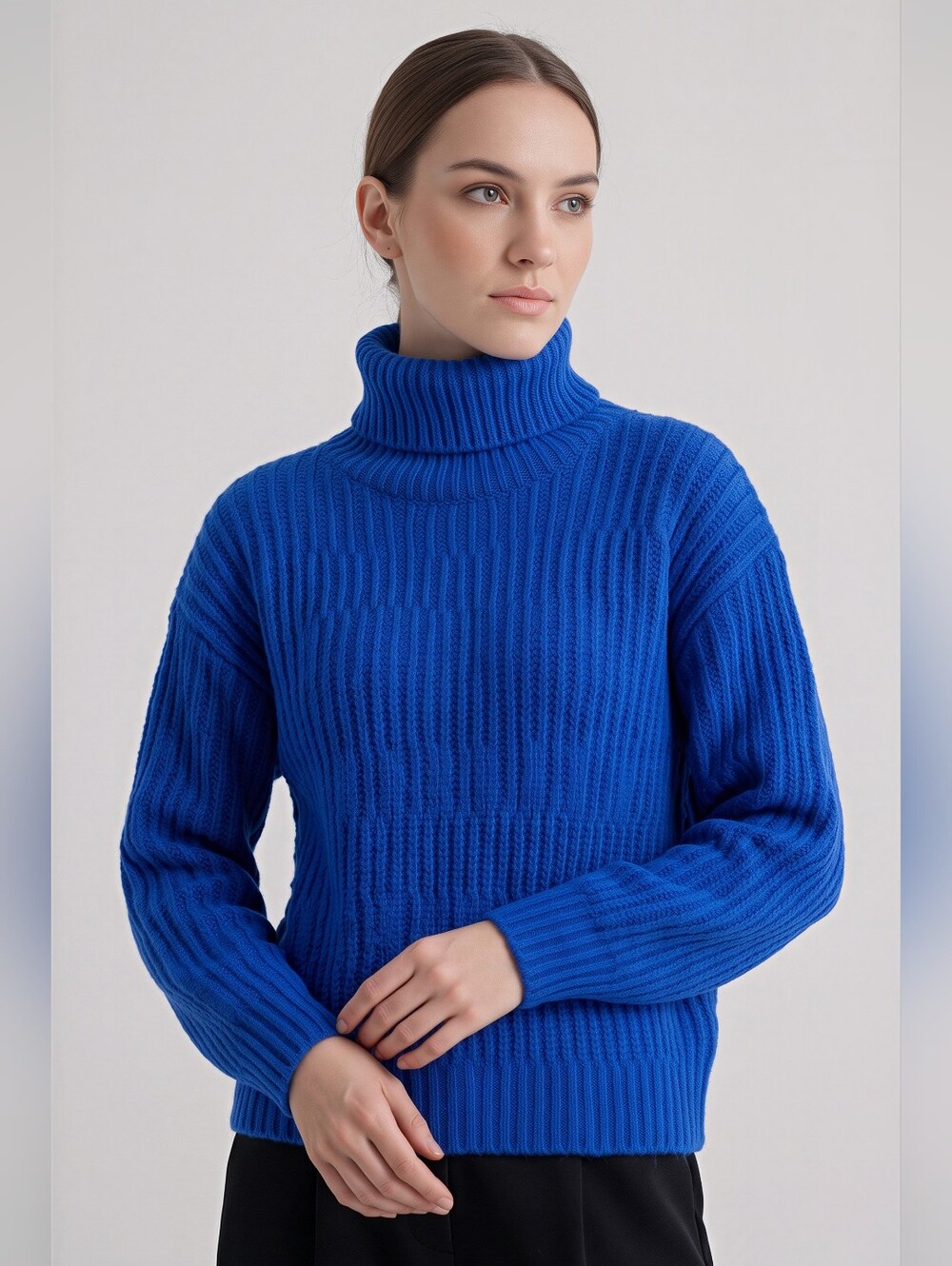 Mabelinda Royal Blue Turtleneck Sweater